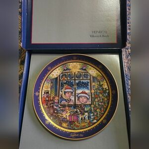 RARE VILLEROY & BOCH HEINRICH CHRISTMAS PLATE GERO TRAUTH 1991 8”